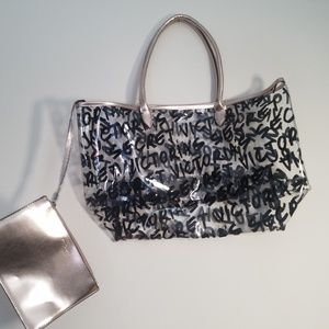 Clear victoria secret bag and wristlet